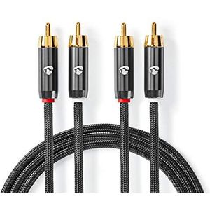 Nedis Premium Tulp stereo audio kabel / zwart - 5 meter