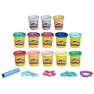Play-Doh Zeemeermin-set van 13 speelklei voor kinderen vanaf 3 jaar met glinsterende en metallic kleuren, 5 gereedschappen (Amazon Exclusive)