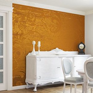 Apalis Vliesbehang gouden barok fotobehang vierkant | vliesbehang wandbehang wandschilderij foto 3D fotobehang voor slaapkamer woonkamer keuken | Maat: 192x192 cm, geel, 97706