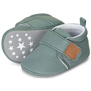 Sterntaler Uniseks baby kruipschoen effen platte slippers, groen,19/ 20 EU (12-18 Months)