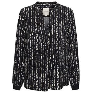 Part Two Tonnie Relaxed Fit Long Sleeve Blouse Dames, Donkerblauwe textuurlijn, 40