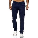 Elara Herren Chino Hose Slim Fit Stretch Chunkyrayan MEL009-Navyblau-30/30