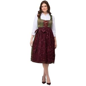 Ulla Popken Dames grote maten plus size dirndl, ornamenten, carree-hals, mouwloos