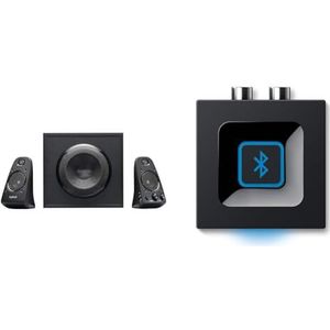Logitech Luidsprekersysteem Z623 - Zwart & Logitech Draadloze Bluetooth Audio Ontvanger - Zwart/Blauw