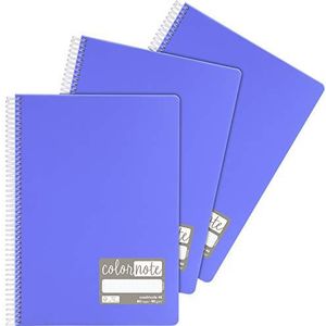 Grafoplás 98525664 notitieboeken, A4, gelinieerd, 80 vellen, 90 gram, lavendelkleuren, polypropyleen, serie Colornote