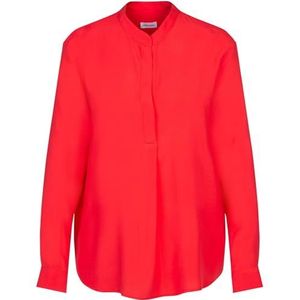 Seidensticker Damesblouse, modieuze blouse, regular fit, opstaande kraag, lange mouwen, 100% viscose, rood, 38