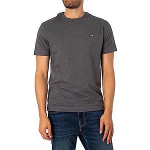 GANT Reg Shield Ss T-shirt voor heren, Antraciet melange, XL