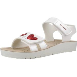 Geox J Costarei Gi Sandaal voor meisjes, wit-rood., 39 EU