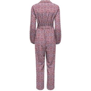 ONLY Dames Onlnova Life Vis L/S Zira AOP jumpsuit, Rood Oranje/AOP: 591 Soul, M