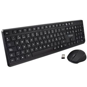 V7 CKW350ES toetsenbord en muis, zwart, QWERTY Spaans
