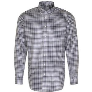 Seidensticker Zakelijk overhemd voor heren, comfortabele pasvorm, strijkvrij, New Button-down, lange mouwen, 100% katoen, blauw, 52 NL