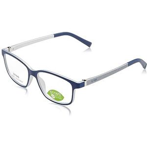 Sting Uniseks bril voor kinderen, Glanzend blauw+semi-mat zilver, 50
