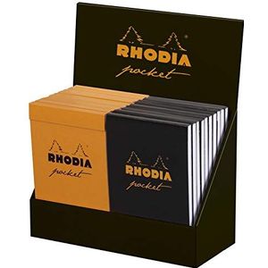 Rhodia Pocket Pad, 7.5x12cm, vierkant, 80g, 40 vellen - Verschillende kleuren, 20 stuks