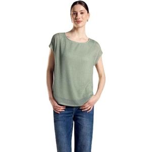 T-shirt - Transparant Mesh - Viscose Met Stretch - Afgeronde Zoom