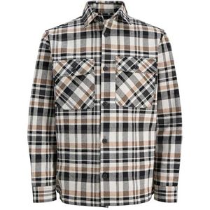 Jack & Jones Premium Overhemd 'JPRRayle'  beige / zwart / wit