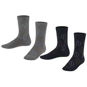 ESPRIT Unisex Kids Forest 2-Pack Lyocell halfhoog met patroon 2 paar sokken, meerkleurig (assortiment 0020), 35-38 (verpakking van 2)