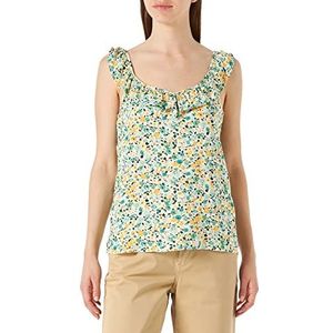JdY JDYSTARR Life Strap Frill WVN Top, Cloud Dancer/AOP: Greenbriar & Apricot Flowers, 38