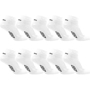 Umbro Herensokken, 10 stuks, lage herensokken, antislip, 39/42, Wit/Zwart, 39-42 EU