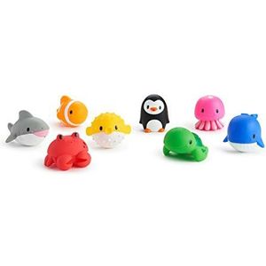 Munchkin Drijvend rubber spuitend badspeelgoed met oceaandieren thema voor de allerkleinsten – set van 8