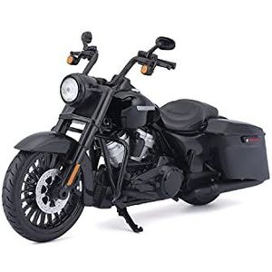 Maisto Harley-Davidson Road King Special: getrouwe motorfiets model 1:12, bestuurbare vork, beweegbare zijstandaard, 20 cm, zwart (532336)
