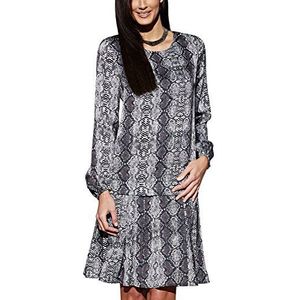 APART Fashion Dames A-lijn jurk 39645, knielang, meerkleurig (grijs-multicolor), 38 NL