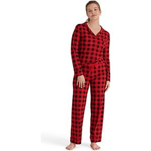 Hatley Pyjama voor dames, met knoopsluiting, Buffalo Plaid, S