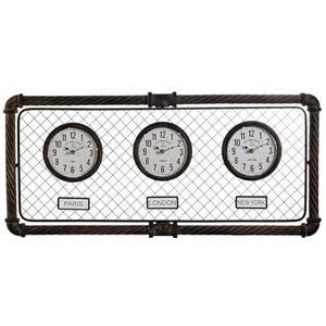 Home ESPRIT - Wandklok - Donkergrijs - Polypropyleen - IJzer - 93 x 5 x 42 cm