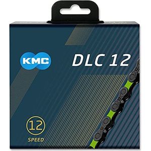 KMC Unisex's DLC 12 Ketting, Zwart/Groen, 1/2"" x 11/128