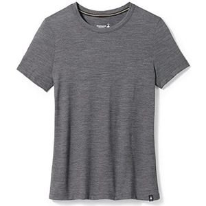 Smartwool, Dames T-shirt met korte mouwen, slim fit, houtskool heather, L