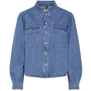 Blouse - Denim - PAULA - Klassieke Blouse - Lange Mouw - Effen