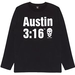 WWE Austin 3:16 Mini Skull Lange mouwenshirt, Volwassenen, S-XXL, Zwart, Officiële Koopwaar