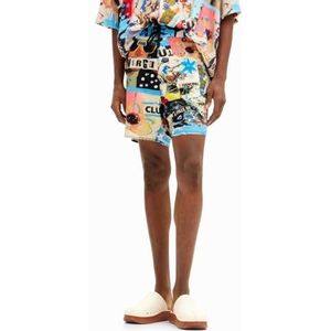 Desigual Heren Bañador_Grega Board Shorts, materiaalafwerkingen, XL EU, Materiaal afwerking., XL
