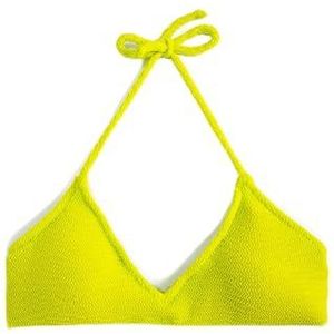 Koton Dames Tie Neck Tissued Triangle Bikini Top Swim Trunks, groen (821), 38/40 NL