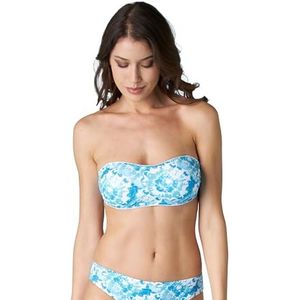LOVABLE Bandeau-beha voor dames, kleurrijk, bedrukt, micro tie-dye bikini, Lichtblauwe stropdas Dye, 34 / C