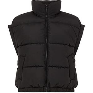 Pieces Pcellander Short Puffer Vest voor dames, Zwart, L