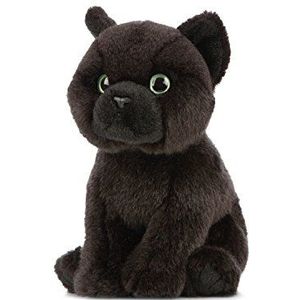 Living Nature Soft Toy - knuffeldier Bombay babykat, zwart (16cm)