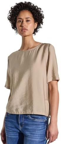 Blouse - Effen - Viscose - Recht Model - Halve Mouw