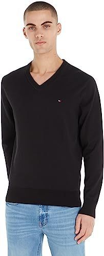 Tommy Hilfiger - Pullover V-Hals Zwart - Heren - Regular-fit