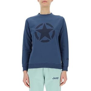 Jeep O102753-Q032 J sweatshirt ronde hals Star print groot J23S dames canvas blauw/diep blauw XL