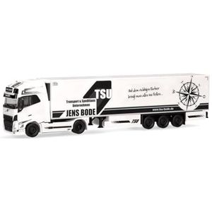 Herpa vrachtwagen model Volvo FH Flachdach 2020 (6x2) Betonmischer-Sattelzug, schaal 1:87, voor diorama, modelbouw verzamelobject, Made in Germany, kunststof