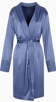 Emporio Armani, Dames, Nachtkleding & Lounge, Blauw, Maat: L/Xl Satijn,
