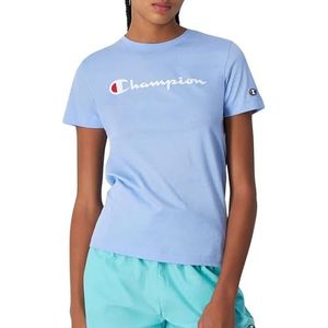 Champion Legacy Icons W - S/S Crewneck T-shirt, lichtblauw, XL dames SS24, Hemelsblauw., XL