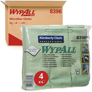 WypAll Microvezel Poetsdoeken 8396-4 Polybags x 6 groene doeken,4 x 6 Cloths,Groen