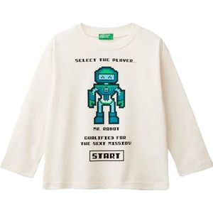 United Colors of Benetton T-shirt M/L, Wit, 4 anni