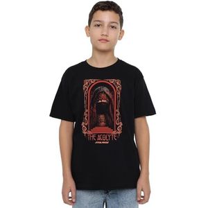 mandarin creative ltd Jongens Star Wars The Acolyte Art Deco Masked Uni Kids T-shirt, zwart, 9-10 jaar, zwart, 9-10 Jaar