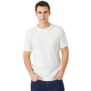 Koton Basic T-shirt voor heren, ronde hals, korte mouwen, grijs (023), XS