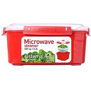 SISTEMA Herbruikbare en multifunctionele stoomkoker van polypropyleen, geschikt voor magnetrons, 3,2 l