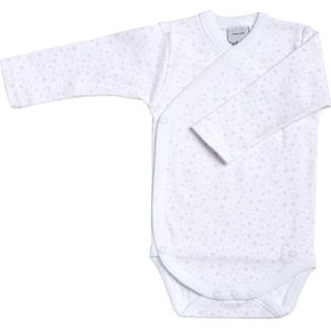 BABIDU Babybody met lange mouwen van 100% katoen met kruissluiting, sterrenprint, babybody voor pasgeborenen en premature baby's, zachte en hypoallergene stof voor de gevoelige huid, uniseks kleding