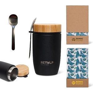 Retulp Big Mug Premium - Thermos - Lunchbox - 500 ml - Black - RVS