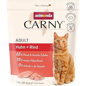 animonda Carny Kattenvoer voor volwassenen, droogvoer voor katten, suikervrij en zonder granen, met kip + rundvlees, 350 g
